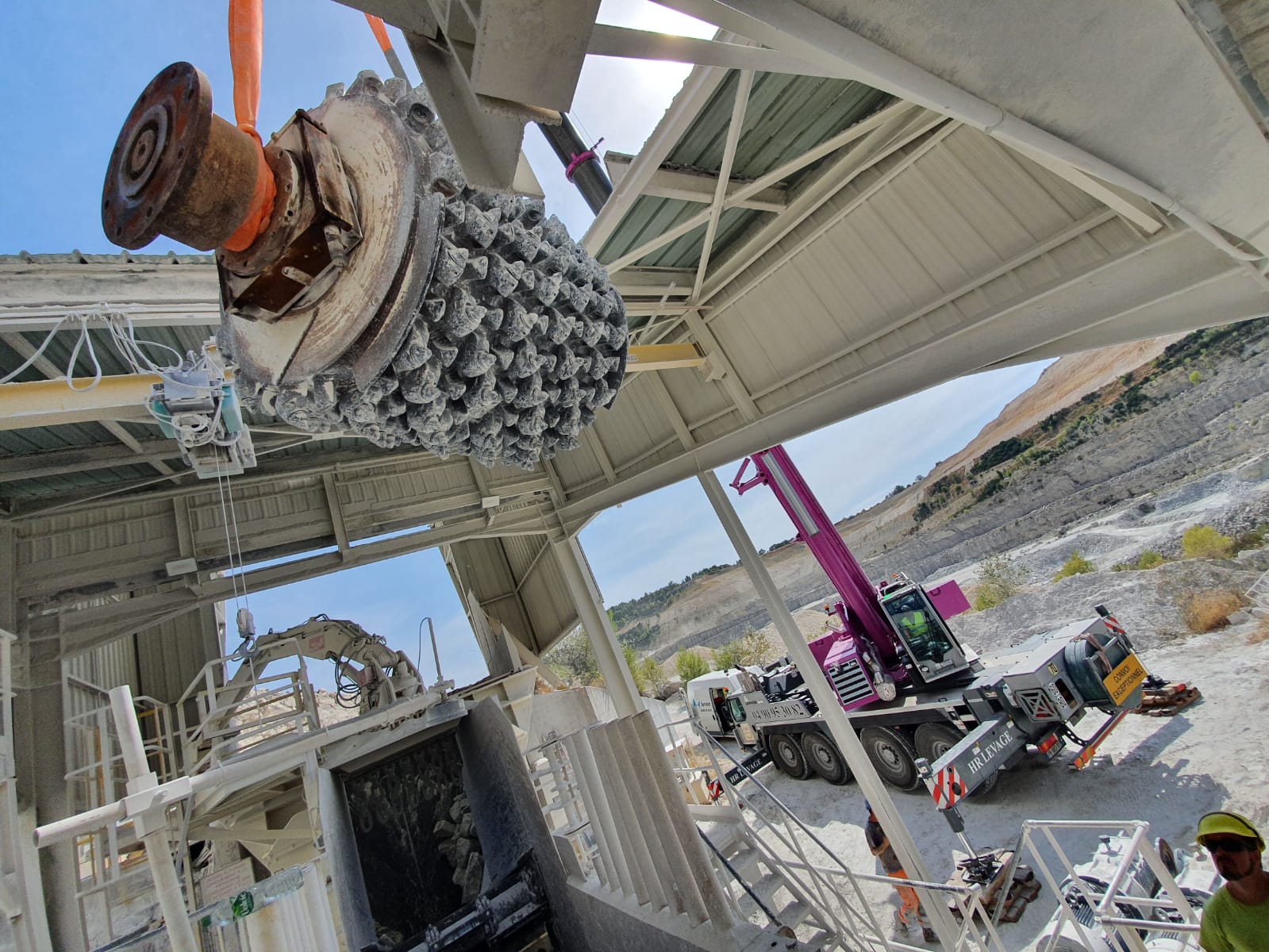 Intervention sur un rotor d’une production de granulat