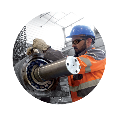 on-site intervention on aggregates production equipment