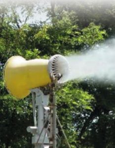 Canon brumisateur pour le plaquage des poussières en carrière